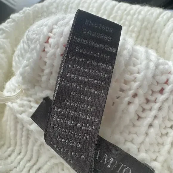 Vince Camuto Colorblock Turtleneck Sweater Grey White Poncho Shrug Thick Warm OS - Picture 16 of 16